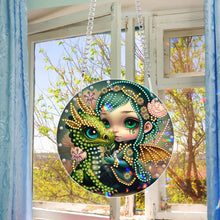 Load image into Gallery viewer, Acrylic Dragon and Witch Single-Sided 5D DIY Diamond Painting Hanging Pendant