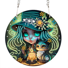 Load image into Gallery viewer, Acrylic Dragon and Witch Single-Sided 5D DIY Diamond Painting Hanging Pendant