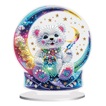 Load image into Gallery viewer, Bear and Moon Diamond Painting Desktop Decorations for Home Office Desktop Decor