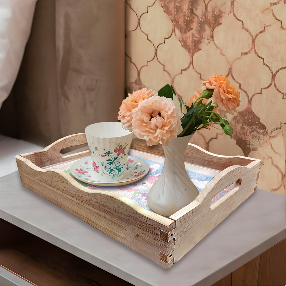 Easter Bunny Diamond Painting Nesting Food Trays with Handle for Serving Food