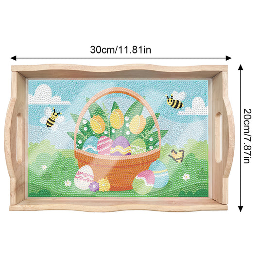 Easter Bunny Diamond Painting Nesting Food Trays with Handle for Serving Food