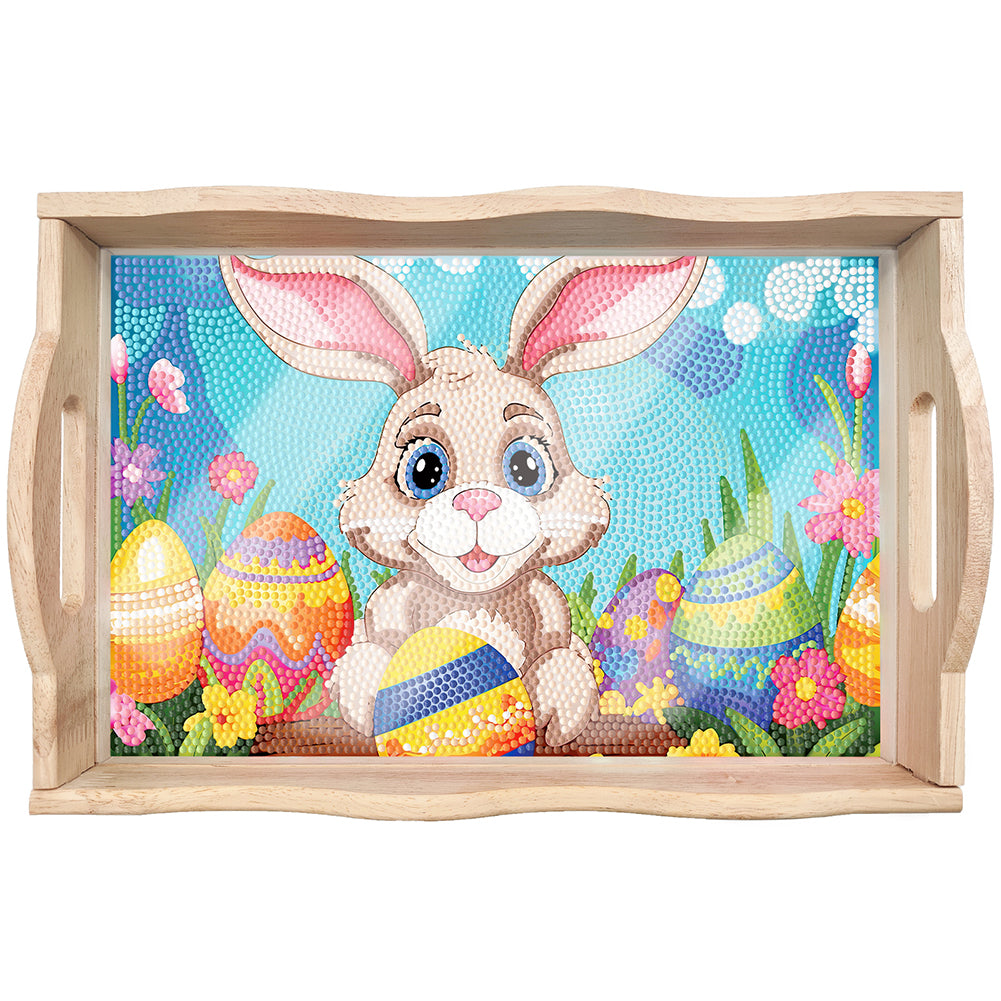 Easter Bunny Diamond Painting Nesting Food Trays with Handle for Serving Food