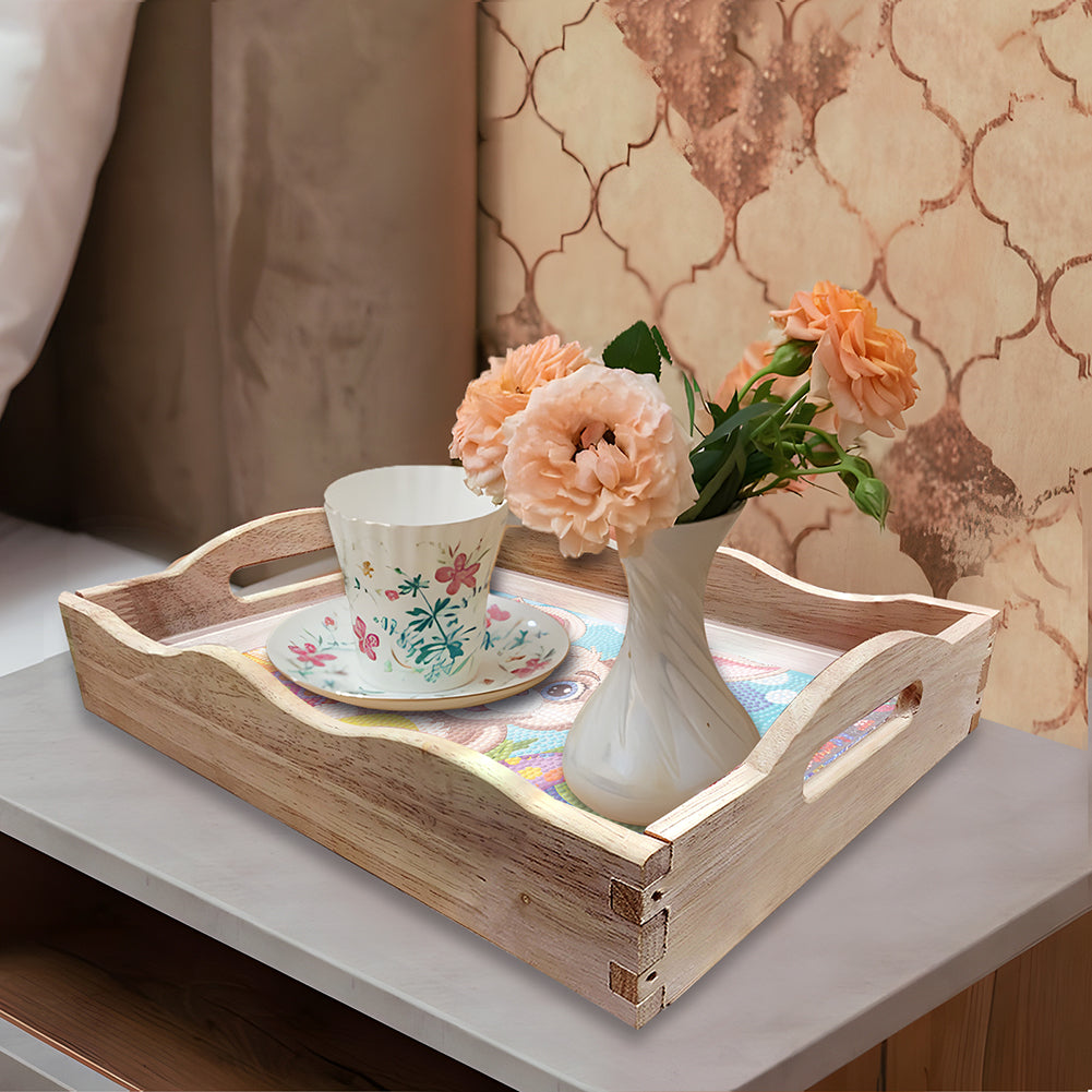 Easter Bunny Diamond Painting Nesting Food Trays with Handle for Serving Food