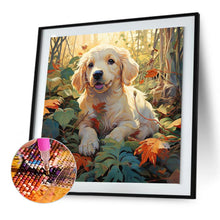 Load image into Gallery viewer, Diamond Painting - Full Round - puppy in forest (30*30CM)