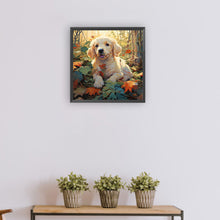 Load image into Gallery viewer, Diamond Painting - Full Round - puppy in forest (30*30CM)
