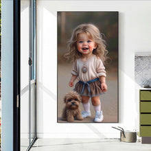 Load image into Gallery viewer, Diamond Painting - Full Round - little girl with puppy (40*70CM)