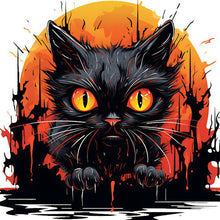 Load image into Gallery viewer, Diamond Painting - Full Round - black cat (30*30CM)