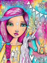 Load image into Gallery viewer, Diamond Painting - Full Round - purple-red haired girl (40*50CM)