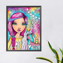 Load image into Gallery viewer, Diamond Painting - Full Round - purple-red haired girl (40*50CM)