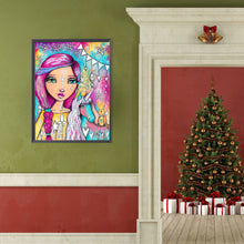 Load image into Gallery viewer, Diamond Painting - Full Round - purple-red haired girl (40*50CM)