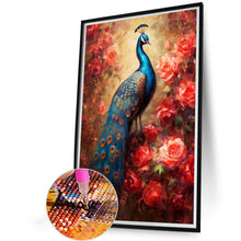 Load image into Gallery viewer, Diamond Painting - Full Round - Peacock and Red Flower (40*60CM)