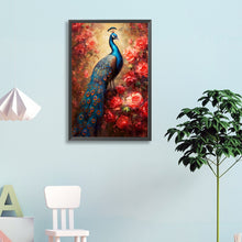 Load image into Gallery viewer, Diamond Painting - Full Round - Peacock and Red Flower (40*60CM)