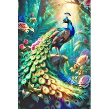 Load image into Gallery viewer, Diamond Painting - Full Round - Peacock in the forest (40*60CM)