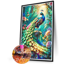 Load image into Gallery viewer, Diamond Painting - Full Round - Peacock in the forest (40*60CM)