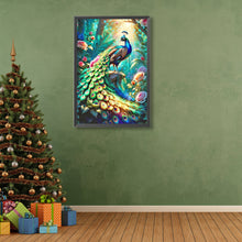 Load image into Gallery viewer, Diamond Painting - Full Round - Peacock in the forest (40*60CM)