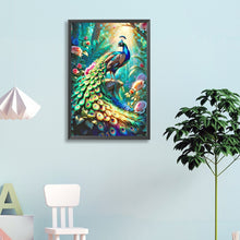 Load image into Gallery viewer, Diamond Painting - Full Round - Peacock in the forest (40*60CM)