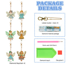 Load image into Gallery viewer, 6 Pcs Winter Snow Owl Double Sided Diamond Painting Keychain Diamond Art Keyring