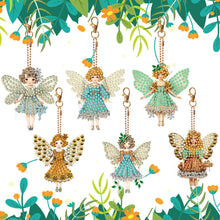 Load image into Gallery viewer, 6 Pcs Winter Snow Owl Double Sided Diamond Painting Keychain Diamond Art Keyring