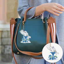 Load image into Gallery viewer, 6 Pcs Winter Snow Owl Double Sided Diamond Painting Keychain Diamond Art Keyring