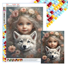 Load image into Gallery viewer, Diamond Painting - Full Square - cute pet girl (30*40CM)
