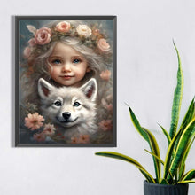 Load image into Gallery viewer, Diamond Painting - Full Square - cute pet girl (30*40CM)
