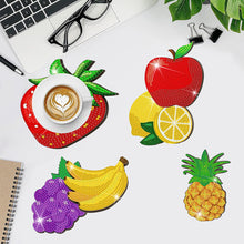 Load image into Gallery viewer, 8 Pcs Acrylic Diamond Painting Coasters Kits with Holder for Beginner (Fruit)