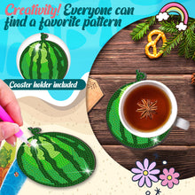 Load image into Gallery viewer, 8 Pcs Acrylic Diamond Painting Coasters Kits with Holder for Beginner (Fruit)