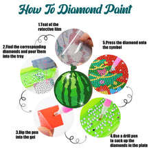 Load image into Gallery viewer, 8 Pcs Acrylic Diamond Painting Coasters Kits with Holder for Beginner (Fruit)