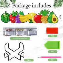 Load image into Gallery viewer, 8 Pcs Acrylic Diamond Painting Coasters Kits with Holder for Beginner (Fruit)