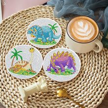 Load image into Gallery viewer, 6 Pcs Acrylic Diamond Painting Coasters Kits with Holder for Beginner (Dinosaur)