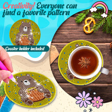 Load image into Gallery viewer, 6 Pcs Acrylic Diamond Painting Coasters Kits with Holder for Beginner (Animals)