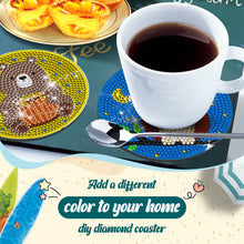 Load image into Gallery viewer, 6 Pcs Acrylic Diamond Painting Coasters Kits with Holder for Beginner (Animals)