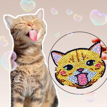 Load image into Gallery viewer, 8 Pcs Acrylic Diamond Painting Coasters Kits with Holder for Beginner (Cat)