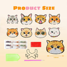 Load image into Gallery viewer, 8 Pcs Acrylic Diamond Painting Coasters Kits with Holder for Beginner (Cat)