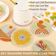 Load image into Gallery viewer, 8 Pcs Acrylic Diamond Painting Coasters Kit with Holder for Beginner (Geometric)