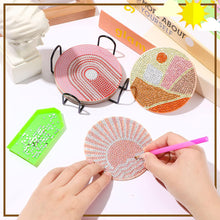 Load image into Gallery viewer, 8 Pcs Acrylic Diamond Painting Coasters Kit with Holder for Beginner (Geometric)
