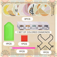 Load image into Gallery viewer, 8 Pcs Acrylic Diamond Painting Coasters Kit with Holder for Beginner (Geometric)