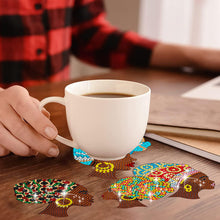 Load image into Gallery viewer, 8 Pcs Acrylic Diamond Painting Coasters with Holder for Beginner (Indian Woman)