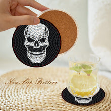 Load image into Gallery viewer, 8 Pcs Acrylic Diamond Painting Coasters Kits with Holder for Beginner (Skull)