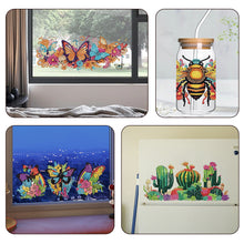 Load image into Gallery viewer, 4 Pcs Animal Cartoon Diamond Sticker Girl Queen Diamond Painting Sticker for Cup