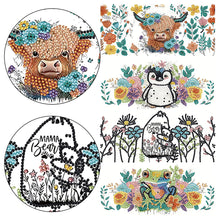 Load image into Gallery viewer, 4 Pcs Animal Cartoon Diamond Sticker Girl Queen Diamond Painting Sticker for Cup