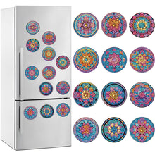 Load image into Gallery viewer, 12 Pcs Diamond Painting Magnets Refrigerator for Adult Kid Beginners (Mandala)