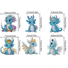 Load image into Gallery viewer, 6 Pcs Diamond Painting Magnets Refrigerator for Adults Kids (Blue Pterosaur)