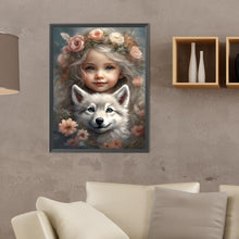 Load image into Gallery viewer, Diamond Painting - Full Round - cute pet girl (30*40CM)