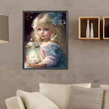 Load image into Gallery viewer, Diamond Painting - Full Round - cute pet girl (30*40CM)