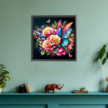 Load image into Gallery viewer, Diamond Painting - Full Round - flowers and butterflies (30*30CM)