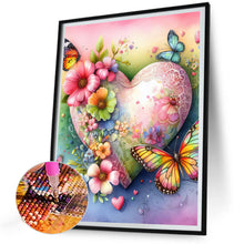 Load image into Gallery viewer, Diamond Painting - Full Round - Love hearts and flowers butterflies (30*40CM)