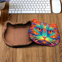 Load image into Gallery viewer, Wood Diamond Painting Jewelry Box Kit for Rings Necklace Organizer (Cat Head)