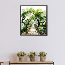 Load image into Gallery viewer, Diamond Painting - Full Round - oak bridge spring forest (40*45CM)
