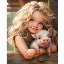 Load image into Gallery viewer, Diamond Painting - Full Round - sweet girl (40*50CM)